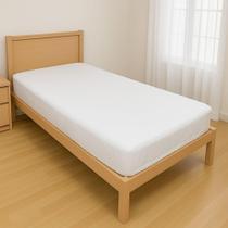 Capa Protetora Impermeável Colchão Lençol Elástico Solteiro 88x188x20cm - Branca