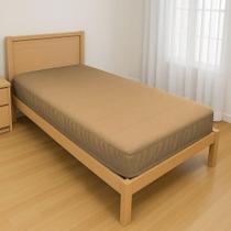 Capa Protetora Impermeável Hospitalar P/ Colchão Lençol Elástico Solteiro 88x188x20cm - Bege