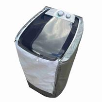 Capa Protetora Impermeavel Maquina Tanquinho Colormaq 16Kg Abertura Superior Ziper Cinza