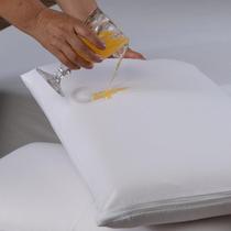 Capa Protetora Impermeável Para Travesseiro 1 Peça 70cm x 50cm 180 Fios 100% Algodão Com Zíper Branco