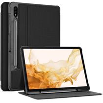 Capa protetora inteligente Slim Stand para Galaxy Tab S7 Plus 12,4' com suporte de caneta - Preto