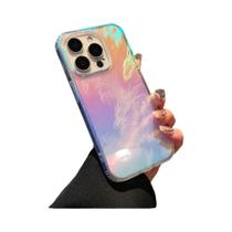 Capa Protetora Magnética Com Gradiente De Plumas Para Apple iPhone 16 pro Max 16 15 14 13 12 pro 11