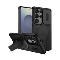 Capa Protetora Magnética Com Suporte E Proteção De Lente Para Câmera Samsung S25 FE S26 S24 Ultra