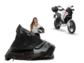 Capa Protetora Moto Ducati Desert X com Baú Capa Protetora Moto Ducati Desert X com Baú