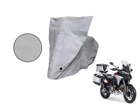 Capa Protetora Moto Ducati Multstrada V4 com Baú Cinza