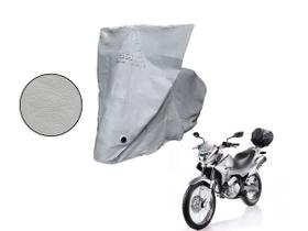 Capa Protetora Moto Honda Bros Falcon Tornado Com Baú Cinza Capa Protetora Moto Honda Bros Falcon Tornado Com Baú Cinza