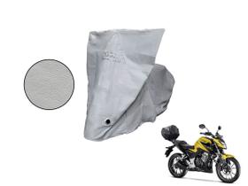 Capa Protetora Moto Honda CB 300F Twister com Baú Cinza