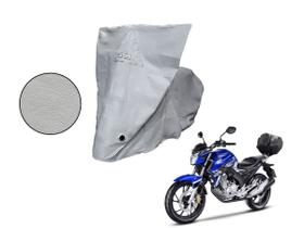 Capa Protetora Moto Honda CB Twister 250 Com Baú Cinza