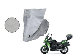 Capa Protetora Moto Kawasaki Versys Touring com Baú Cinza
