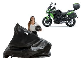 Capa Protetora Moto Kawasaki Versys Touring com Baú Capa Protetora Moto Kawasaki Versys Touring com Baú