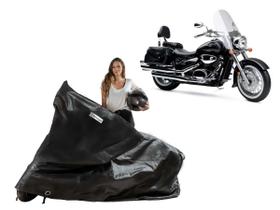 Capa Protetora Moto Suzuki Boulevard M800 C50 C50T com Baú Capa Protetora Moto Suzuki Boulevard M800 C50 C50T com Baú