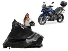 Capa Protetora Moto Triumph Tiger 900GT Pro com Baú/Bauleto Capa Protetora Moto Triumph Tiger 900GT Pro com Baú/Bauleto