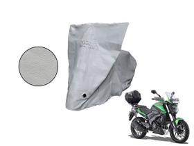 Capa Protetora Moto Yamaha Fazer 250 FZ25 com Baú Cinza