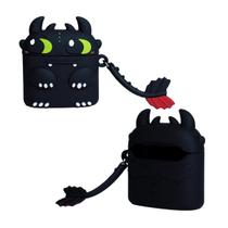 Capa Protetora Nerdcase Compatível com AirPods 4, Silicone, Dragão Banguela