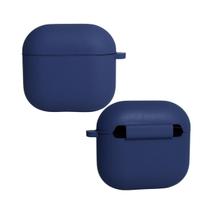 Capa Protetora Nerdcase Compatível com AirPods 4, Silicone Premium, Azul Marinho