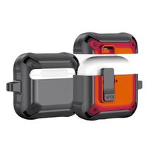 Capa Protetora Nerdcase Compatível com AirPods 4, Silicone Resistente, Preto e Vermelho
