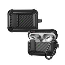 Capa Protetora Nerdcase Compatível com AirPods Pro 1 e 2, Shockproof Preto