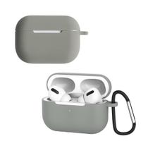 Capa Protetora Nerdcase de Silicone, Compatível com AirPods Pro 1 e 2, Cinza
