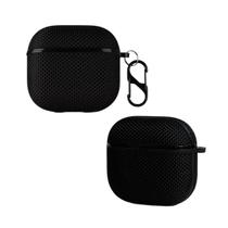 Capa Protetora Nerdcase de Silicone Texturizada Compatível com AirPods 4, Preta