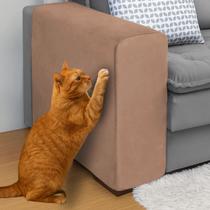 Capa Protetora para Braço de Sofá em Suede Antiarranhões e Conforto Kit 2 Unidades Chocolate