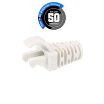 Capa Protetora Para Cabo De Rede Rj45 - Branco - Kit Com 50