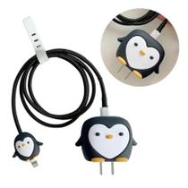 Capa Protetora Para Carregador Fonte Cabo Pinguim Coração Capa Protetora Para Carregador Fonte Cabo Pinguim Coração