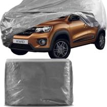 Capa Protetora para Cobrir Carro 100% Impermeável com Forro Central e Elástico Tamanho P Cinza Renault Kwid