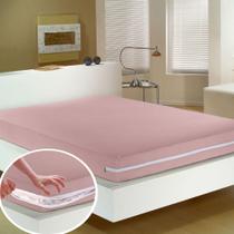 Capa protetora para colchão com ziper cama box casal queen size não faz barulho 1,60 x 2,00 x 0,30 (cor-150-rose)
