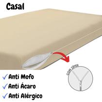 Capa Protetora para Colchão de Casal Bege