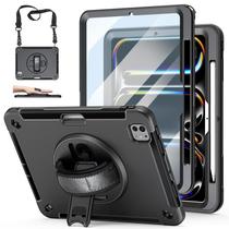 Capa protetora para iPad Pro 11 M4 2024 com acessórios preta