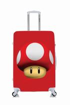 Capa Protetora Para Mala Viagem Personalizada Grande Cogumelo do Mario