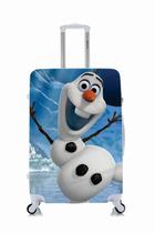 Capa Protetora Para Mala Viagem Personalizada Média Olaf Frozen