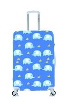 Capa Protetora Para Mala Viagem Personalizada Pequena Elefantinho