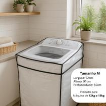 Capa Protetora para Máquina de Lavar Roupa 8 a 15kg Brastemp Consul Electrolux PVC Transparente com Abertura Superior e Elástico Traseiro Capa Protetora para Máquina de Lavar Roupa 8 a 15kg Brastemp Consul Electrolux PVC Transparente com Abertura Superior e Elástico Traseiro