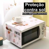 Capa Protetora para Micro-ondas 8535cm Impermeável Decorada com 2 Bolsos Laterais