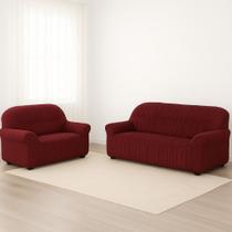 Capa Protetora para Sofá 2 e 3 Lugares Malha Gel Esticável Moderna Toque Macio Fácil de Lavar Elegan