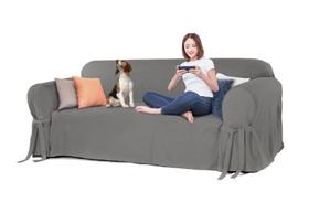 Capa Protetora para Sofá de 3 lugares em Brim Sarja 100% Algodão Macia Confortável Protetora