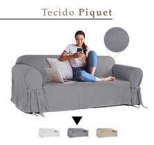 Capa Protetora para Sofá de 4 Lugares em Piquet Pet Resistente Elegante Decoração Sala