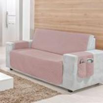 Capa Protetora Para Sofá Lorena 3 Lugares Liso Com bolso Avulso Microfibra