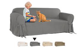 Capa Protetora para sofá Mistero 4 Lugares Brim Peletizado Resistente Confortável Conforto
