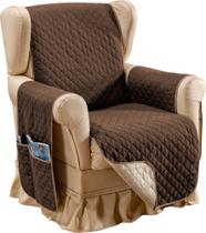 Capa Protetora Para Sofá Poltrona 01 Lugar Dupla Face + Bolso Lateral Porta Objeto Poltrona do Papai Capa Protetora Para Sofá Poltrona 01 Lugar Dupla Face + Bolso Lateral Porta Objeto Poltrona do Papai