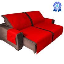 Capa Protetora Para Sofa Retratil Impermeável 2,40 Vermelho