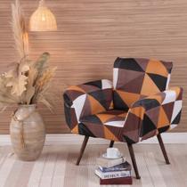 Capa Protetora Poltrona Opala Sala Escritório Quarto Estampada Geométrica