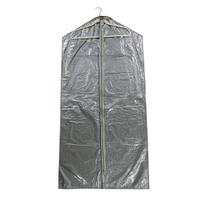Capa Protetora PVC Prata Com Zíper Para Ternos E Roupas Tamanho M 61x123cm