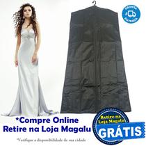 Capa Protetora Roupa Vestido Zíper Closet - Porta Vestido - Med: 63cm x 130cm - Panami - PRETO