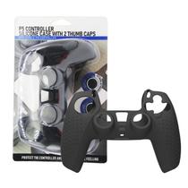 Capa Protetora Silicone + 2 Grips Para Controle Compatível Com Playstation 5 Preta Capa Protetora Silicone + 2 Grips Para Controle Compatível Com Playstation 5 Preta