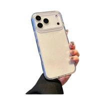 Capa Protetora Transparente Com Glitter Para iPhone 17 pro Max Air Preto Roxo Magnética