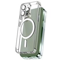 Capa Protetora Transparente Para Apple Magsafe Case iPhone 16 15 14 17 Air 13 12 11 pro Max