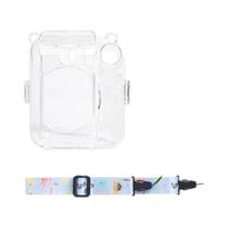 Capa Protetora Transparente Para Câmera Fujifilm Instax Mini 12 Com Alça De Ombro E Bolsa De Capa Protetora Transparente Para Câmera Fujifilm Instax Mini 12 Com Alça De Ombro E Bolsa De