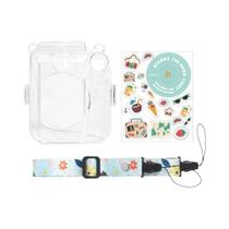 Capa Protetora Transparente Para Câmera Fujifilm Instax Mini 12 Com Alça De Ombro E Bolsa De